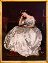 Demasiado tarde ou a Carta, antes de 1885 (Óleo sobre madeira)