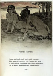 Ilustração de Armand Rassenfosse (1862 - 1934) para o poema "Femmes damnees" em "Les fleurs du mal" de Charles Baudelaire (1821-1867) 1899