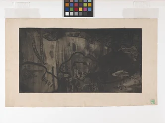 Décoration De Bretagne - Bretonnes Au Bord De La Mer (Decoração Bretã - Breton Women By The Sea) (gravura, aquatint, e sugar-lift aquatint)
