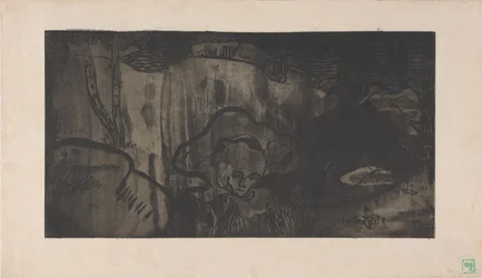 Decoration de Bretagne - Bretonnes au Bord de la Mer (Decoração bretã - mulheres bretões à beira-mar) c.1894 (gravura, aquatint & sugar-lift aquatint)