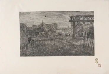 La Gare de Valmondois (A Estação de Comboios de Valmondois) 1893 (gravura e roleta)