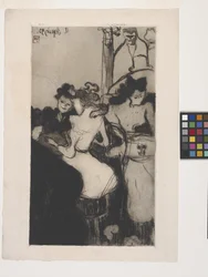 Le Bar (A Barra) (gravura, gravura suave, aquatint e roleta)
