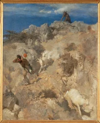 Pan assusta um pastor - Pan assusta um pastor ... (pintura sobre tela)