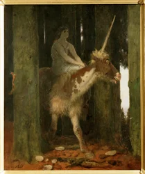 Waldesstille - O silêncio dos bosques. ... (pintura sobre madeira)