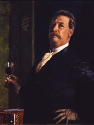 Auto-retrato com o copo de vinho