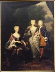 Marie Louise de Hesse Cassel, princesa de Orange avec ses enfants, Amelie d