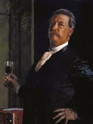 Auto-retrato com o copo de vinho, 1885.