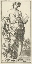 Personificação da arte de cantar Cantando Konst (título no objeto) Quarenta e uma peças, várias estátuas de Sinne (título da série)