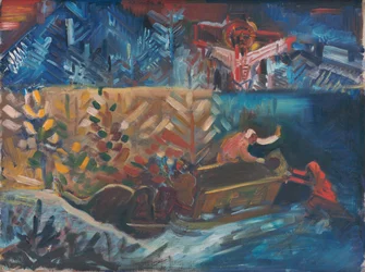 Carregando os doentes, c.1940 (óleo sobre tela)
