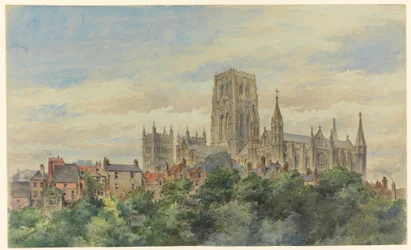 Desenho, Vista da Catedral de Durham, 1883