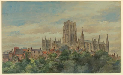 Desenho, Vista da Catedral de Durham, 1883