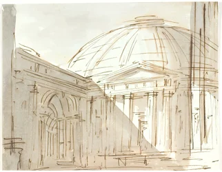 Um edifício redondo (Panteão?)