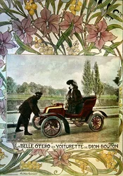 La Belle Otero ao volante de um carro De Dion-Bouton, c.1900