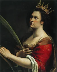 Auto-retrato como Santa Catarina de Alexandria, c. 1618.