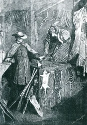 Negociando com os índios nos Estados Ocidentais da América, gravada por Joseph Swain (1820-1909) 1871