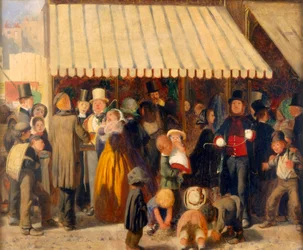 Cena num recinto de feira (óleo sobre tela)