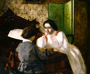 O Irmão e a Irmã do Artista Jogadores de Cartas (óleo sobre tela)