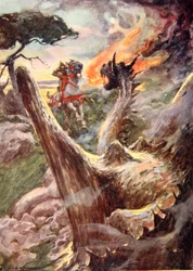 George e o Dragão, c.1925 (lito colorido)
