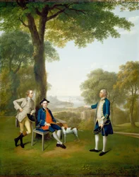 Arthur Holdsworth Conversando com Thomas Taylor e Capitão Stancombe por River Dart, 1757.