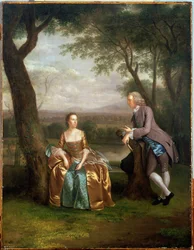 Retrato de um casal, possivelmente Daniel e Mary Swaine de Leverington Hall, ilha de Ely, Cambridgeshire, c.1753
