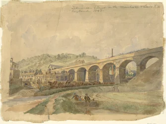 Viaduto de Todmorden na Manchester & Leeds Railway, Inglaterra 1843