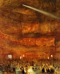 O interior do Alhambra Theatre, Londres, 1900