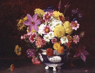 Natureza Morta com Lilases e Crisântemos