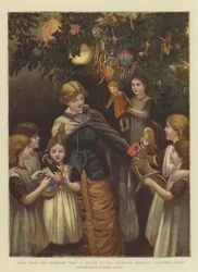 Fruto da Árvore de Natal, um esboço no Foundling Hospital, Guildford Street (chromolitho)