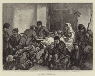 A Guerra Russo-Turca, abertura da Campanha na Europa, Famílias Migrando de Ibraila, à espera do Trem da Meia-Noite