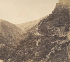 Na estrada para Watersmeet, perto de Lynton, North Devon, 1856.