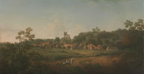 Uma Vista Distante da Hythe Village e da Igreja, Kent
