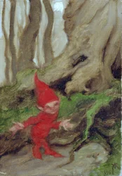 Um gnomo junto a raízes de árvore, 1928