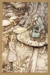 Conselhos de uma lagarta, de Alices Adventures in Wonderland, de Lewis Carroll, pub.1907