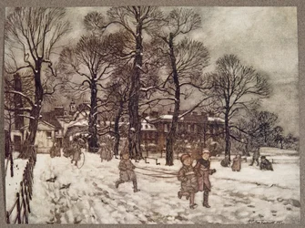 Uma tarde, quando os jardins estavam brancos de neve, de Peter Pan em Kensington Gardens, de JM Barrie (1860 - 1937), pub. 1906