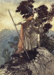 Brunilda. Ilustração para O Ouro do Reno e A Valquíria de Richard Wagner, 1910
