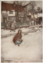 Certos fabricantes de biscoito chegaram a ponto de imprimir sua imagem em seus bolos de ano novo: de Rip Van Winkle, de Washington Irving, pub. 1910