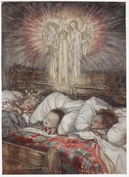 Crianças a dormir e a sonhar