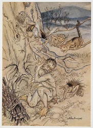 Para cada ninharia eles são colocados sobre mim, ilustração de William Shakespeares The Tempest, pub. 1926
