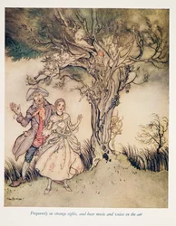 Freqüentemente ver visões estranhas, e ouvir música e vozes no ar .. de The Legend of Sleepy Hollow por Washington Irving (1783 - 1859), pub. 1928