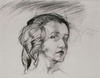Cabeça de menina (lápis sobre papel)