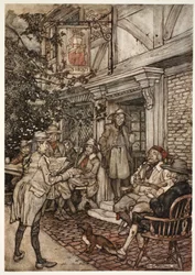 Costumava se consolar frequentando uma espécie de clube perpétuo dos sábios, filósofos e outras personagens ociosas, que realizavam suas sessões diante de uma pequena hospedaria, de Rip Van Winkle, de Washington.