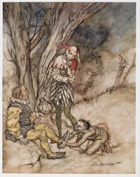 Beijo mal eles pé: Ill jurar-me teu assunto, ilustração de William Shakespeares The Tempest, pub. 1926