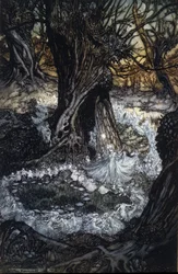 Ilustração de Arthur RACKHAM (1867-1939) para The Dream of a Summer Night de William SHAKESPEARE
