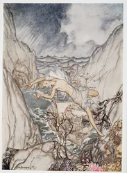 Com segurança no porto é o navio dos reis, ilustração de William Shakespeares The Tempest, bar. 1926