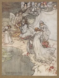 Ela nunca teve uma mudança tão doce".
Canções de fadas. Uma cena de "A Midsummer Night