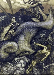 Siegfried le tueur de dragon - Sigurd the Dragon Slayer par Rackham, Arthur (1867-1939)