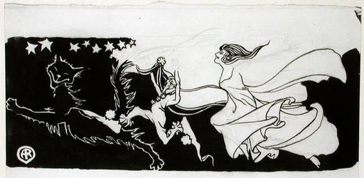 Starlight Frolics (caneta e tinta sobre papel)