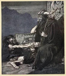 "Jura-me, Hagen, meu filho!", Ilustração de "Siegfried and the Twilight of the Gods", 1924