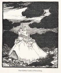 O castelo dourado de Stromberg, de Os contos de fadas dos irmãos Grimm, publicado em 1909