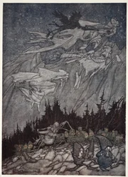 As montanhas de Kaatskill sempre foram assombradas por seres estranhos, de Rip Van Winkle por Washington Irving, pub. 1910